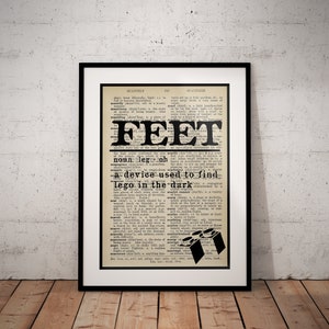 Funny Feet Dictionary Definition - Funny Wall Art Print - Unframed - Custom Option Available