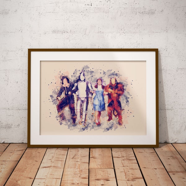 Wizard of Oz Watercolour Art Print Poster Nursery Wall Decor Gift Selection