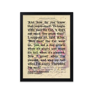 Through the Looking Glass Quote Print - Madness Quotes - Alice in ...