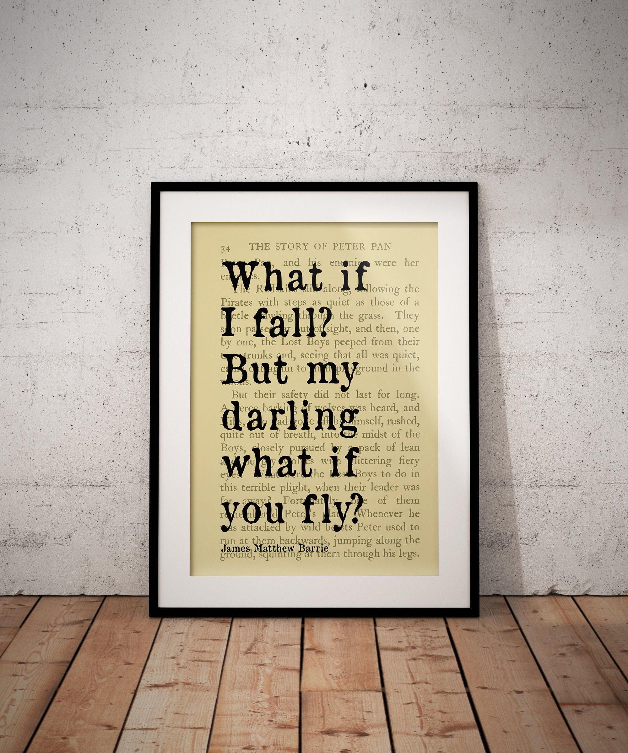 Peter Pan Book Quote Print What If I Fall Quotes Literary Etsy UK