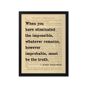 Sherlock Holmes Book Quote Print - Literary Prints