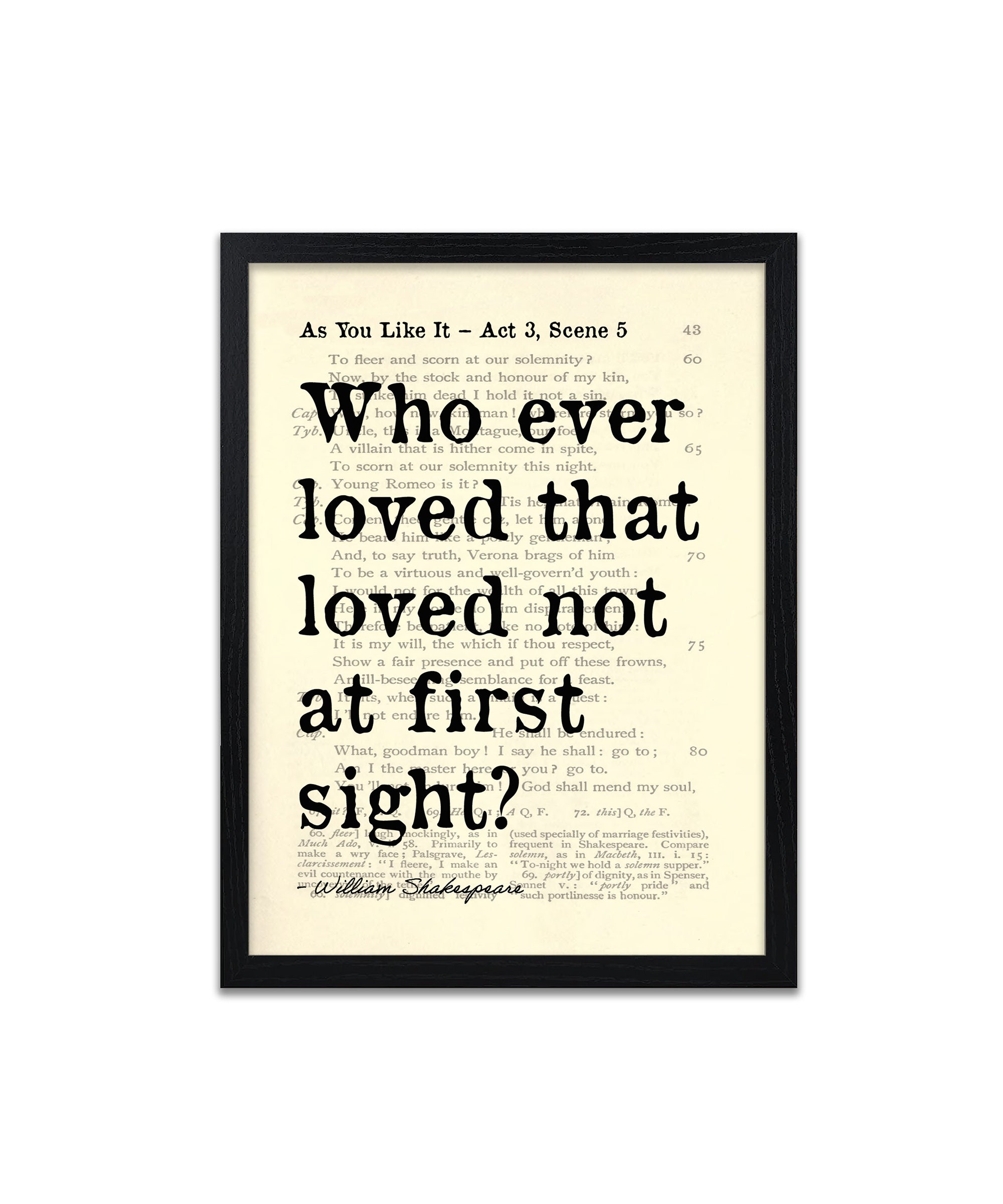 Shakespeare Quote Print Love Quotes Love At First Sight - Etsy 日本