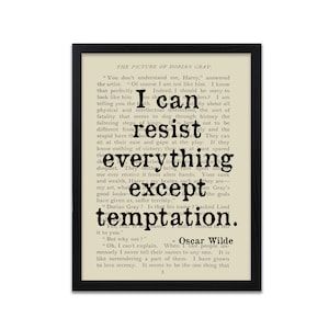 Oscar Wilde Quote Print - Temptation Quotes - Unframed - Personalised Option Available