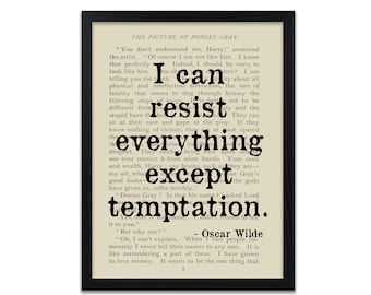 Oscar Wilde Quote Print - Temptation Quotes