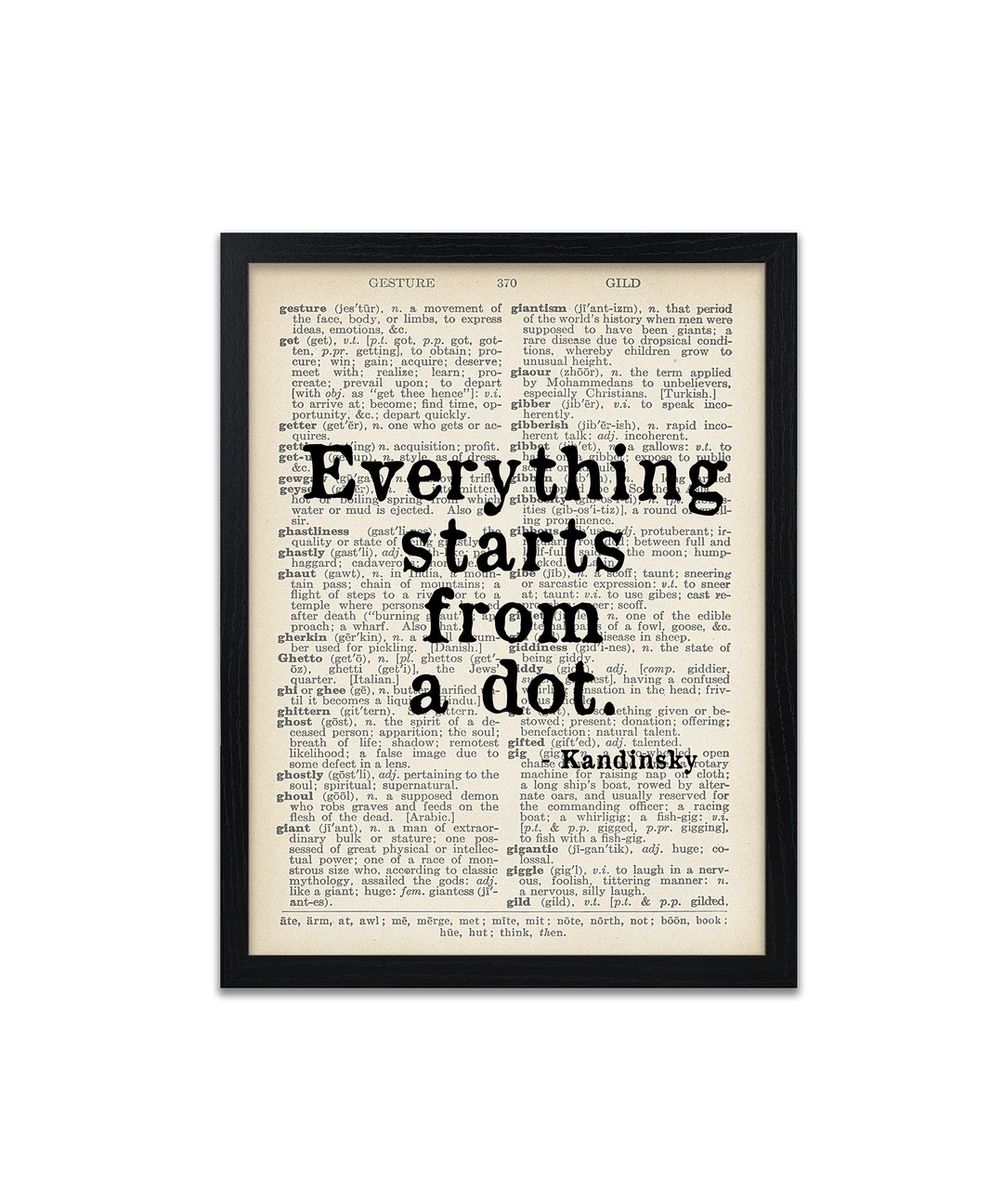 Everything Starts From A Dot Quote Prints Famous Artist Etsy
