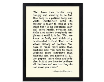 Emmeline Pankhurst Suffrage Quote Print Art Unframed Picture A4 Cream ...