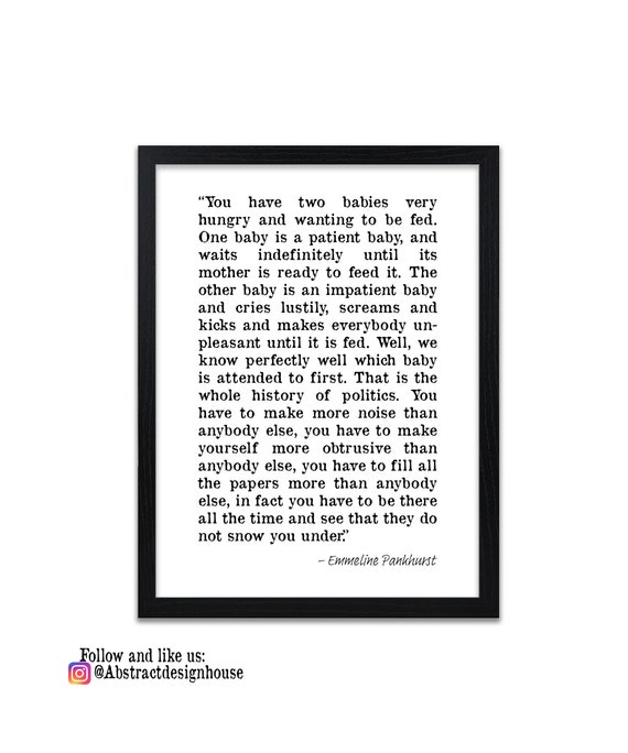 The Suffragettes Freedom or Death Quote Print Emmeline Pankhurst ...