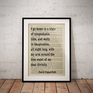 David Copperfield Book Quote Print - Sem moldura - Opção personalizada disponível