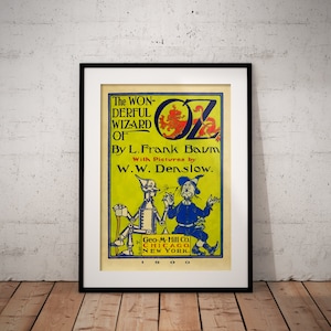 Wizard of Oz Poster - Nursery Book Cover Art Print - Nursery Wall Decor Gift - Unframed