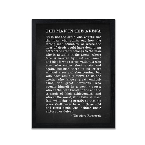 The Man in the Arena Printable Art Theodore Roosevelt - Etsy