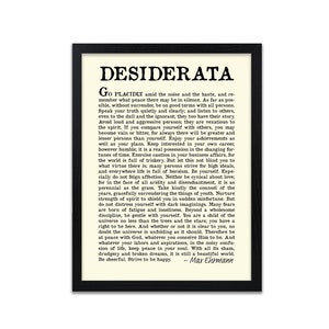 Desiderata Poem Print Desiderata Poster Max Erhmann 1927 Beige