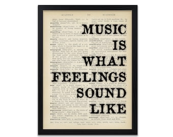 Music Quote Prints - Music Quotes Print - Prints for Music Lovers - Unframed - Personalisation Option Available