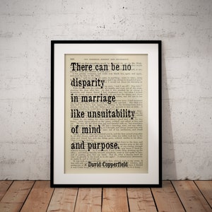 David Copperfield Book Quote Print - Sem moldura - Opção personalizada disponível