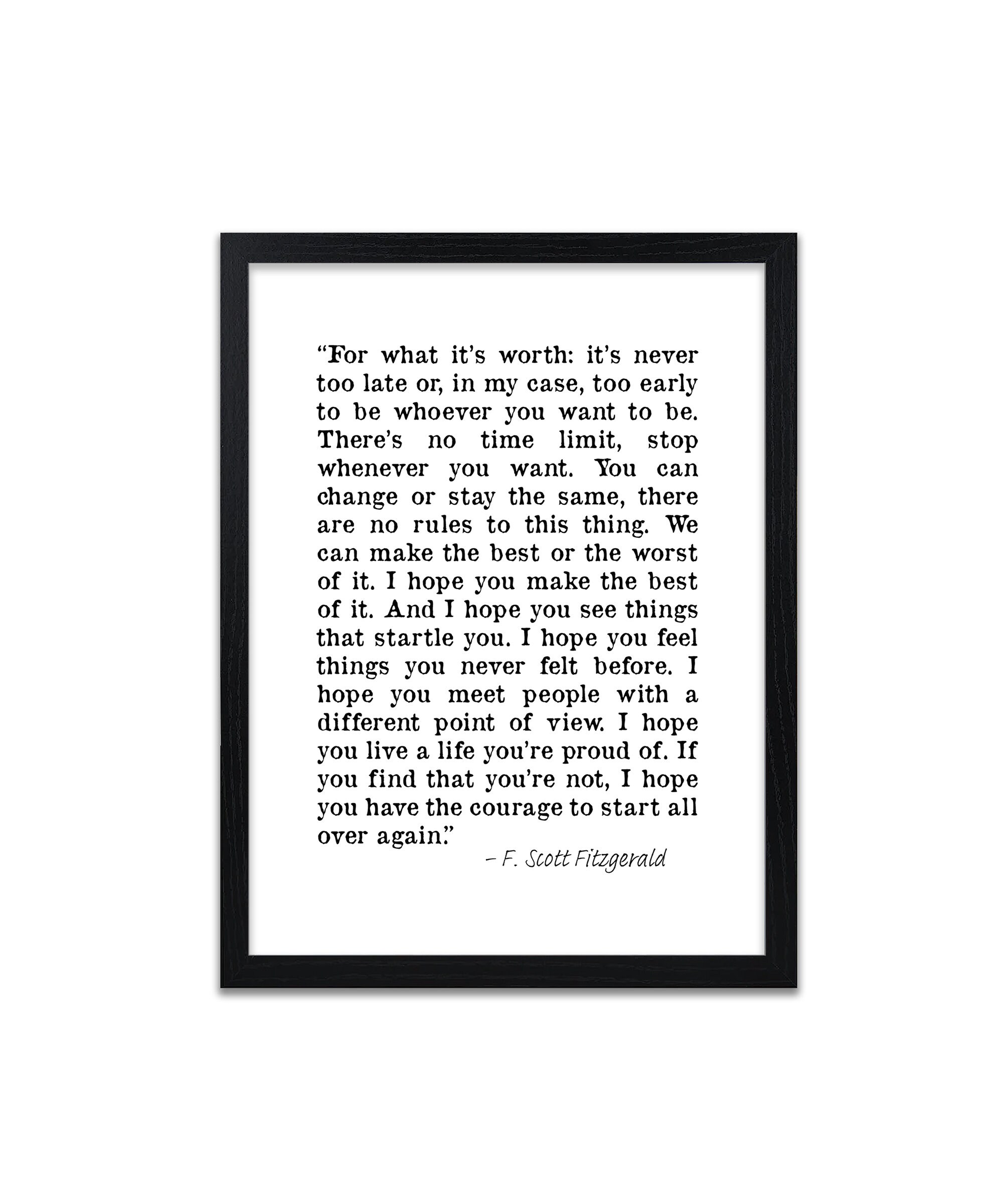 F Scott Fitzgerald for What It's Worth Quote Inspirational Etsy