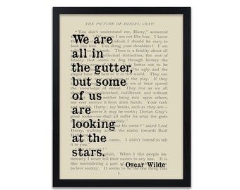 Oscar Wilde Quote Prints - Gutter and Stars Quote Print