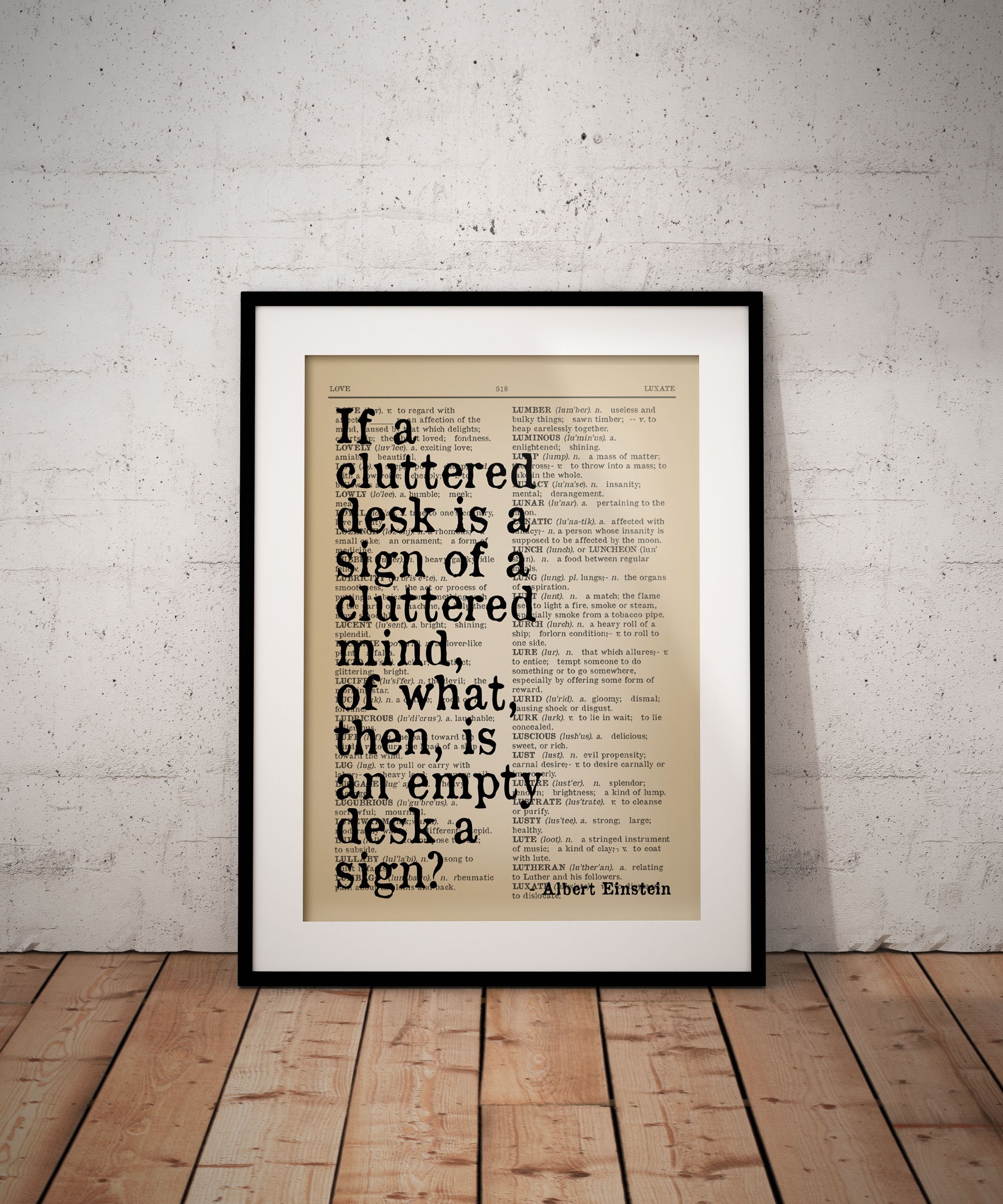 albert einstein quote prints cluttered desk quote print etsy