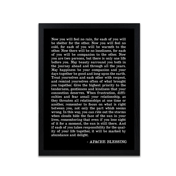 Apache Blessing Print - Apache Blessing Prints - Native American Poems - Poem Art Print - Wedding Gift - Frame Not Included