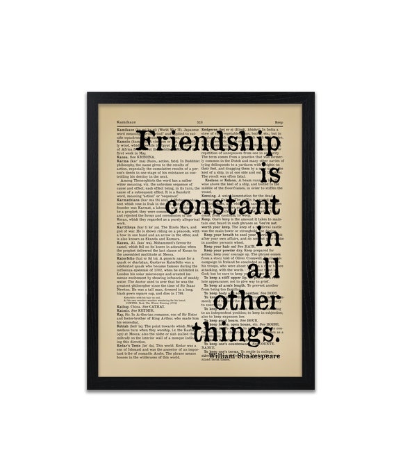 Shakespeare Quote Print Friendship Quotes William | Etsy Canada