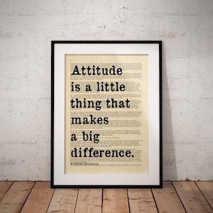 Attitude Quote Print - Winston Churchill Quotes - Prime Minister Speech - Unframed