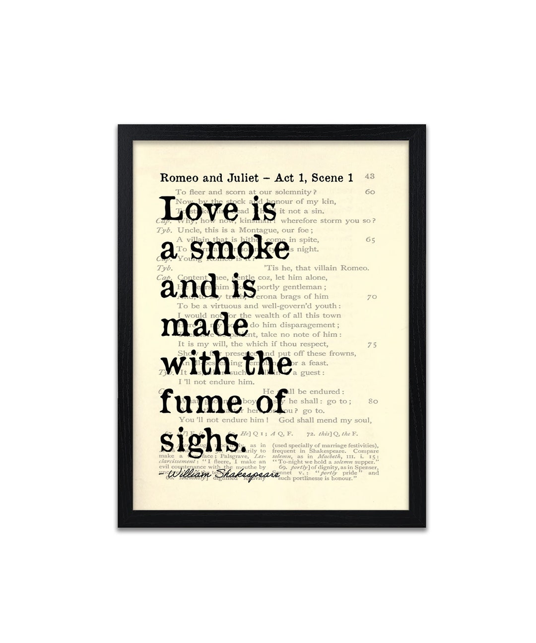 Shakespeare Quote Print Love Quotes Love is A Smoke Prints - Etsy Israel