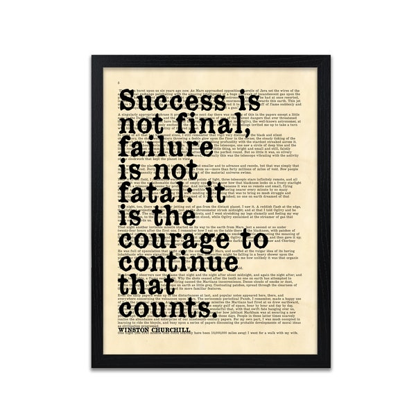 Success Is Not Final Quote Print - Winston Churchill Quotes - Prime Minister Speech