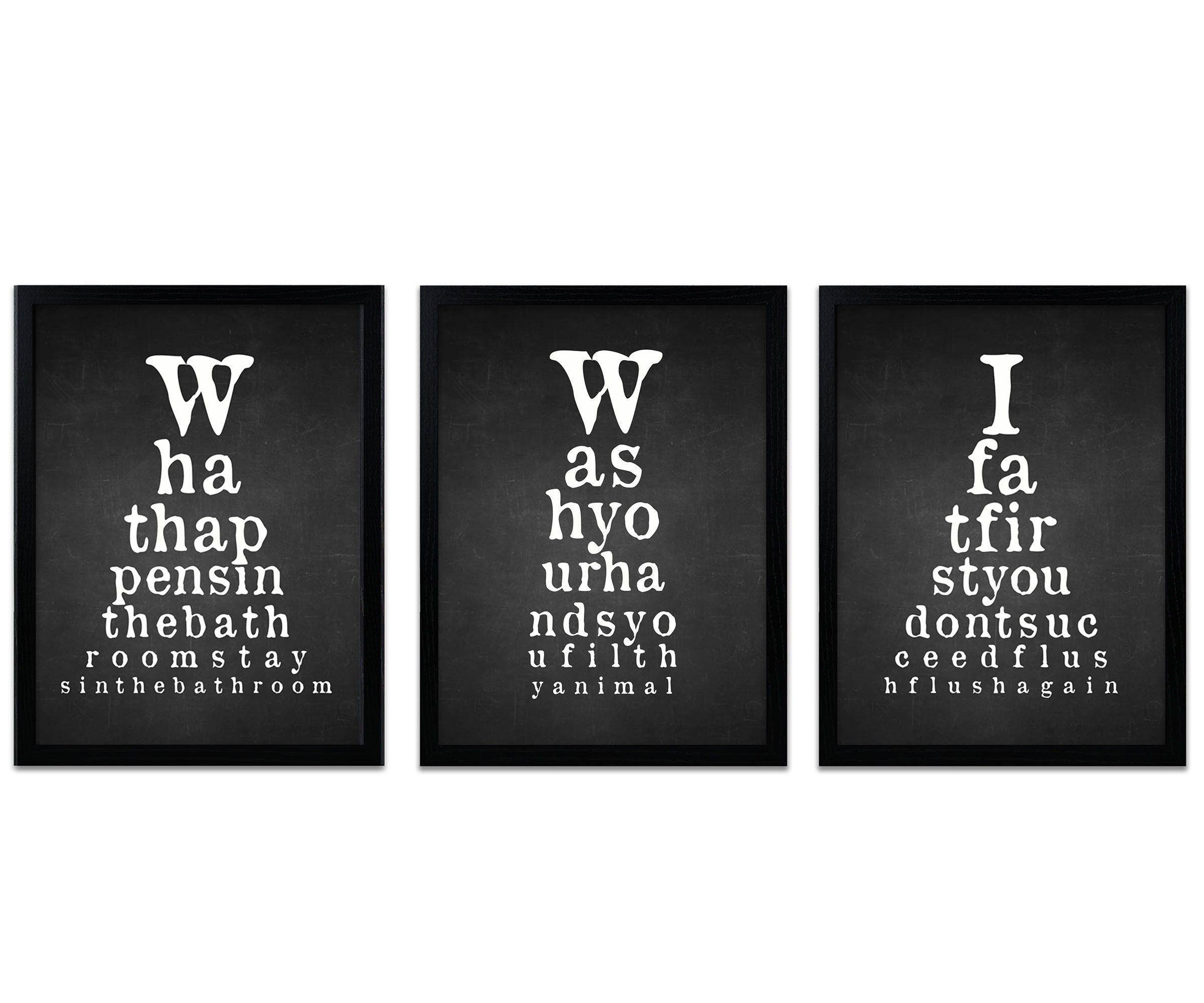 Set of 3 Funny Bathroom Quotes Eye Chart Toilet Quotes - Etsy Canada Set of 3 Funny Bathroom Quotes Eye Chart Toilet Quotes - Etsy Canada