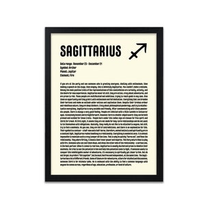 Sagittarius Print - Zodiac Quote Prints - Customizable Star Sign Posters