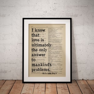 Martin Luther King Jnr Quote Print - Love Quote Prints - Unframed