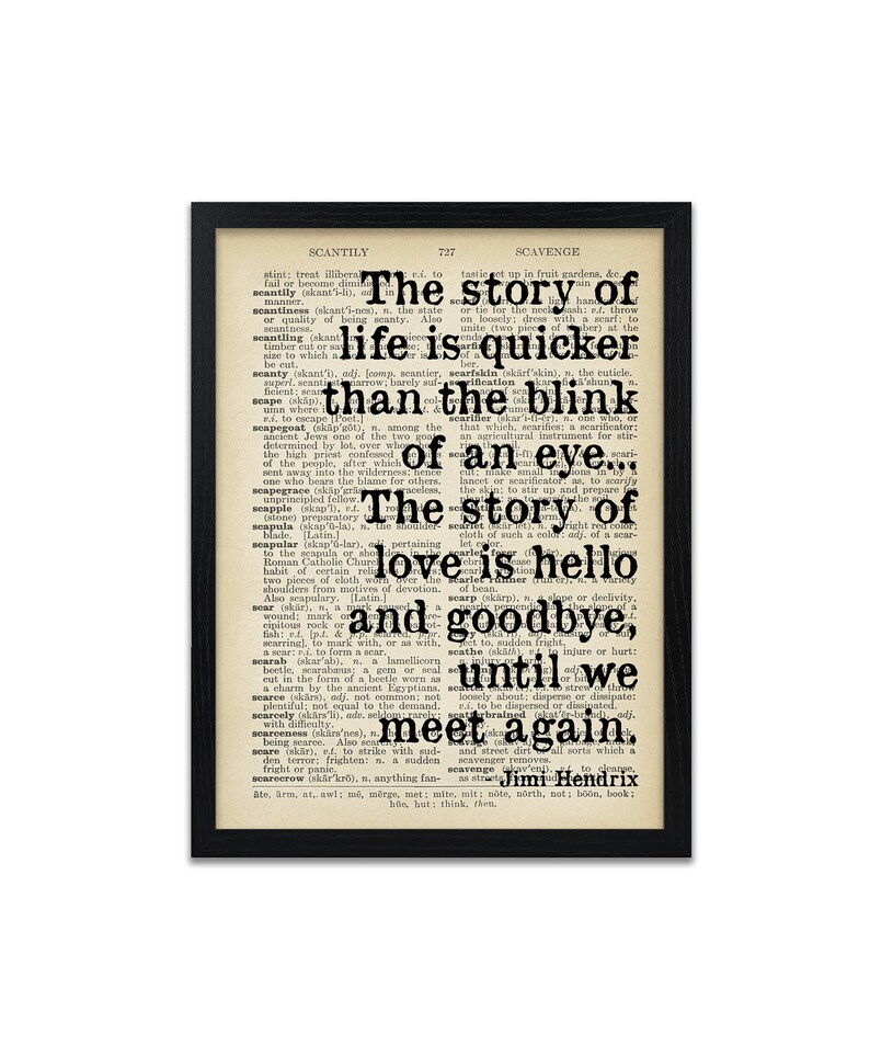 Profound Jimi Hendrix Quotes The Story of Life Quote Print
