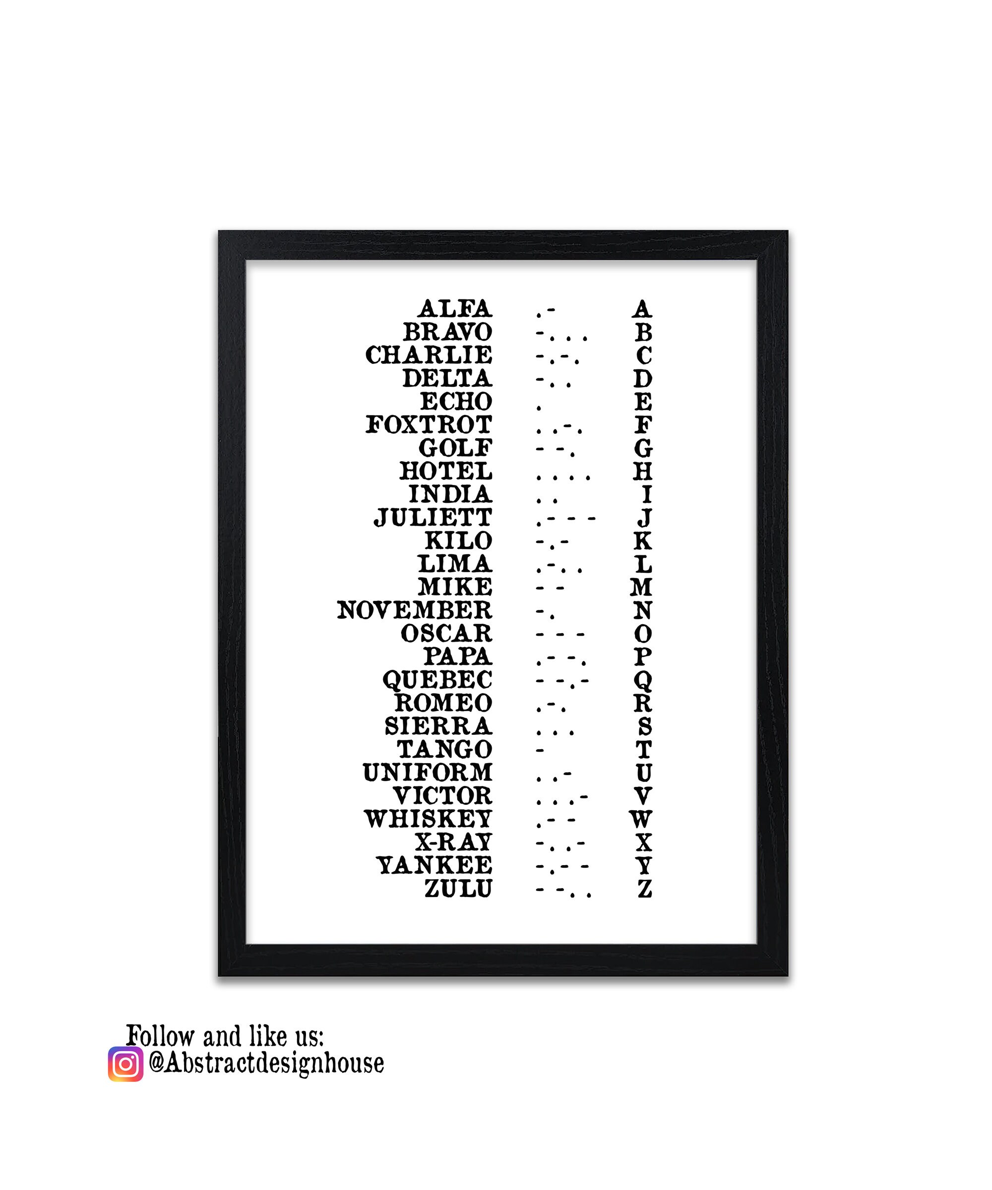 Phonetische NATO Alphabet Druck Morse Code Wandkunst | Etsy