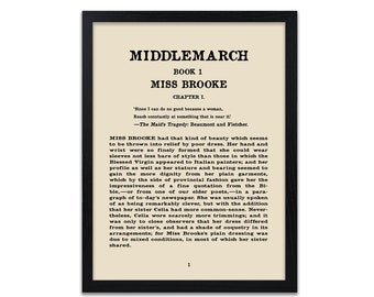 Middlemarch Book Page Print - George Eliot Print - Literary Book Prints