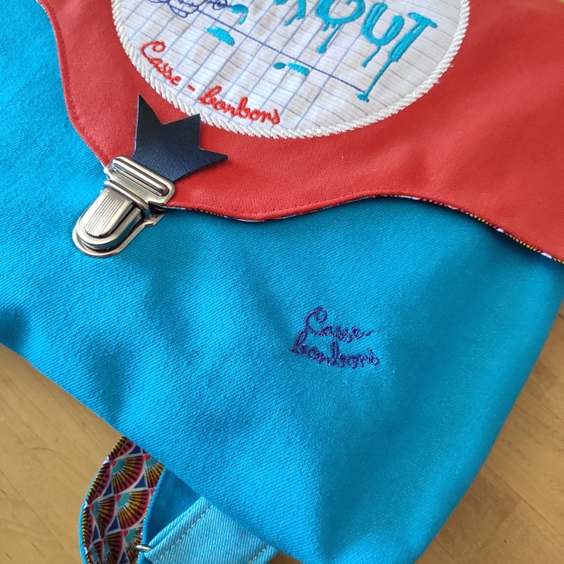 Kindergarten schoolbag with embroidery