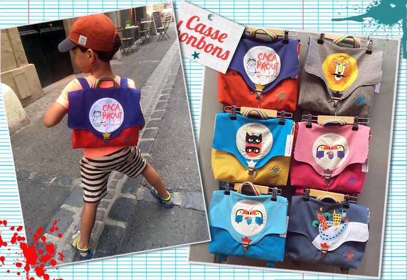 Kindergarten schoolbag with embroidery