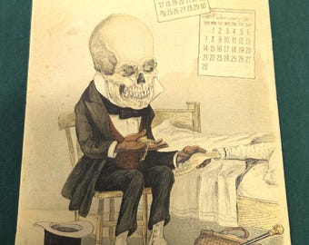 Calendario de esqueletos de Antikamnia de 1897 – Dr. Louis Crusius, Arte gótico médico