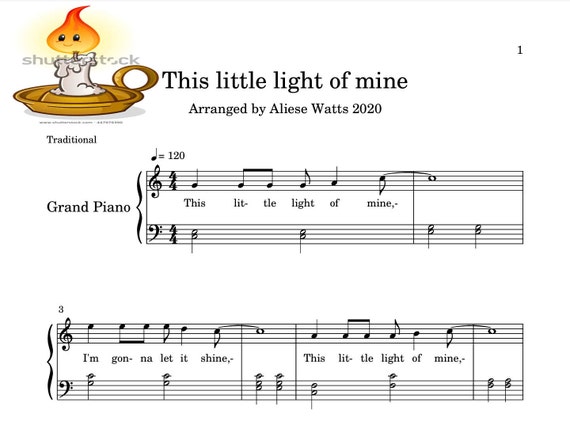 this-little-light-of-mine-sheet-music-for-piano-easy-to-play-etsy