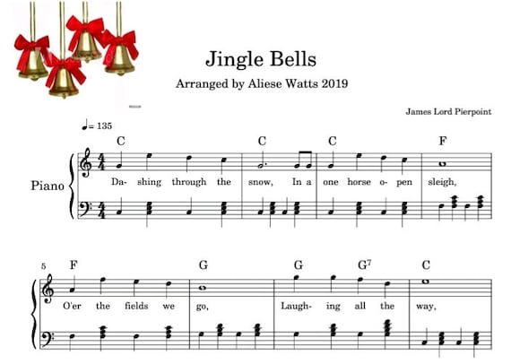 Jingle Bells Easy piano - Piano - Partituras - Cantorion