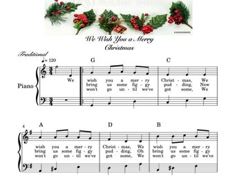 We Wish You A Merry Christmas Piano Sheet Music Christmas Carols