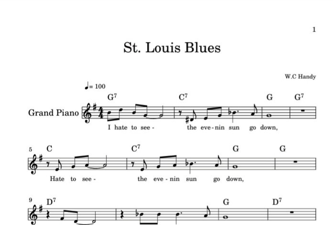 St. Louis Blues: Piano Accompaniment