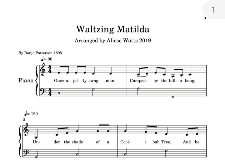 Waltzing Matilda Sheet Music Piano Teaching Resource Piano Player Read Waltzing Matilda Sheet Music Piano Teaching Resource Piano Player Read
