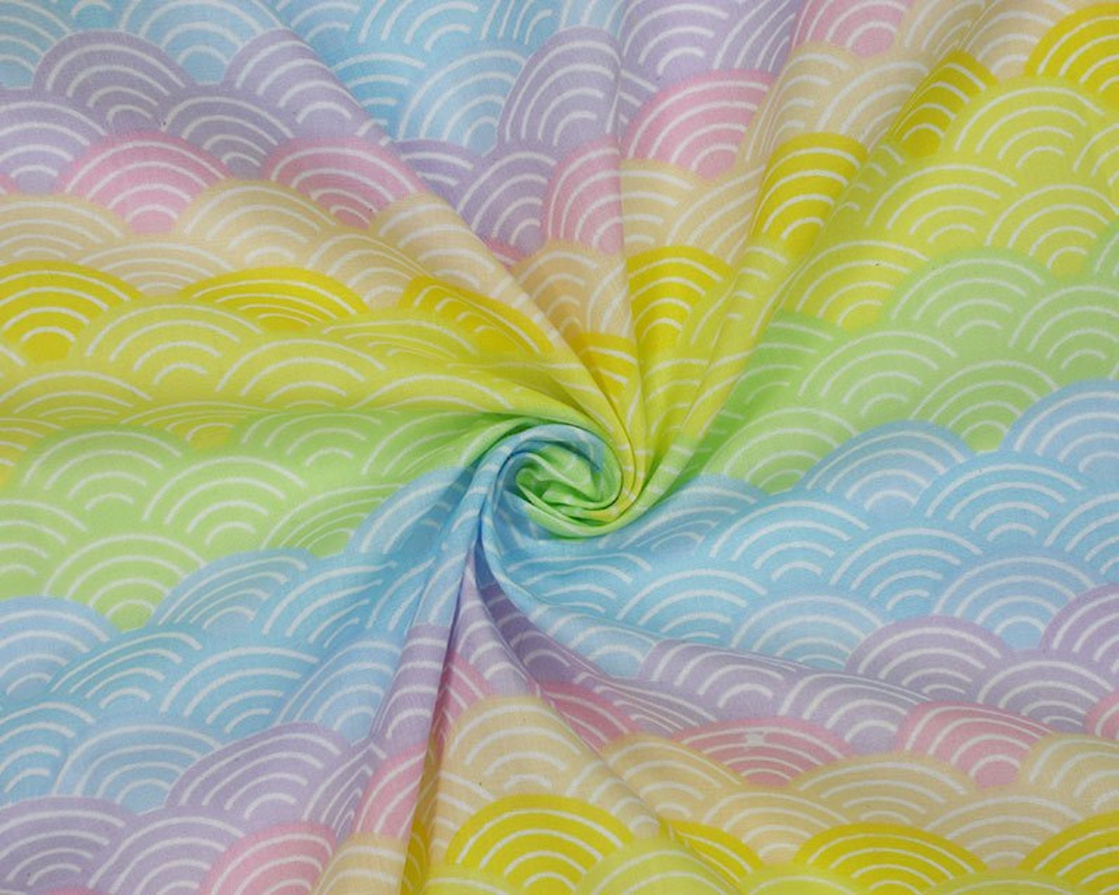 Pastel Rainbow Poly Cotton Fabric by metre / half metre Etsy