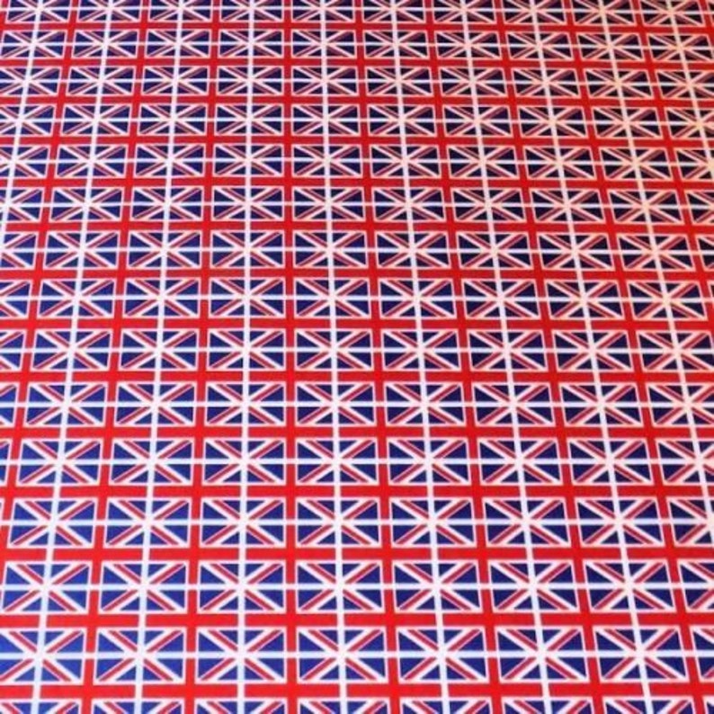 Union Jack Flag Cotton Fabric 100 Cotton Poplin Fabric Etsy