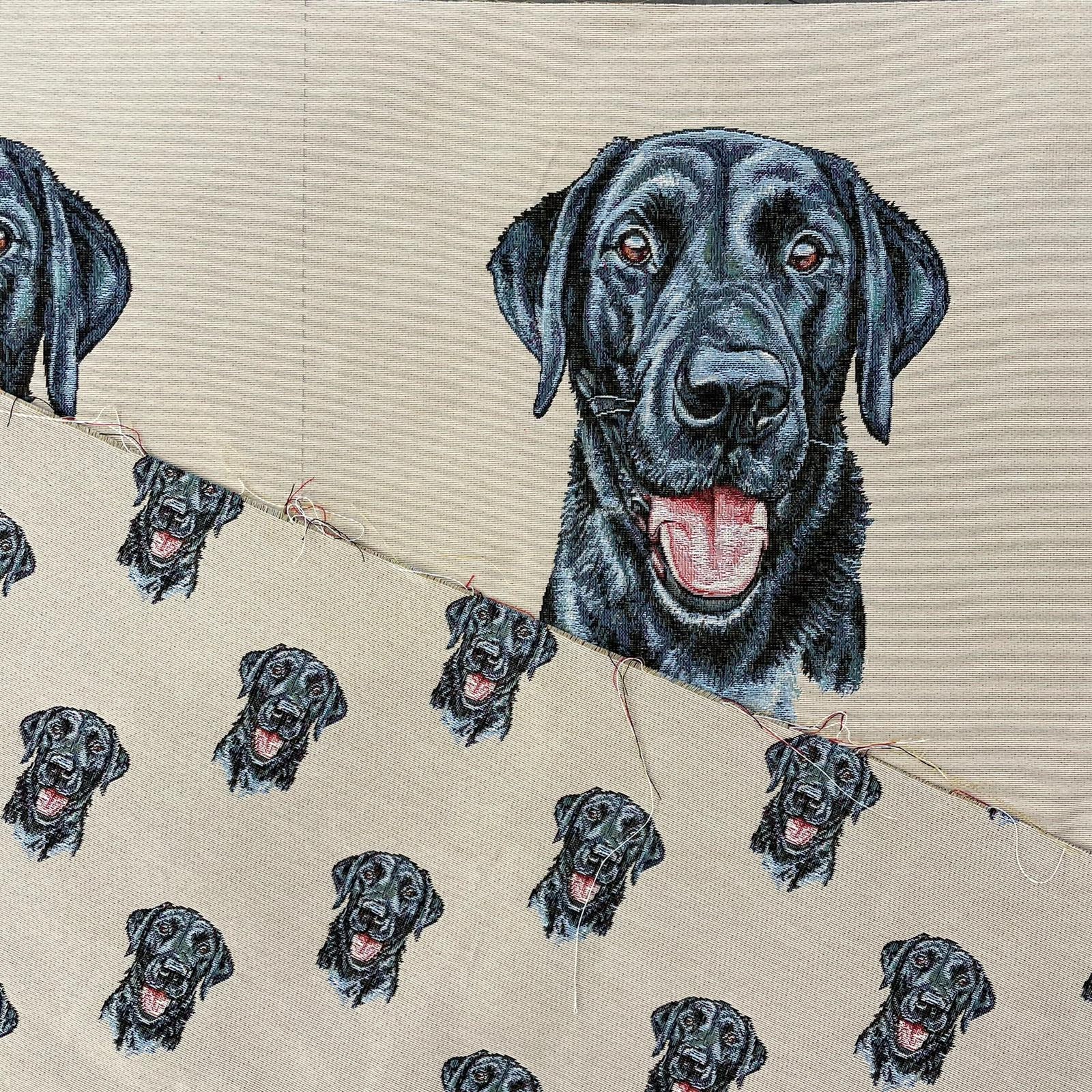 Labrador Dog Fabric Panel / Colourful CottonRich Natural Etsy