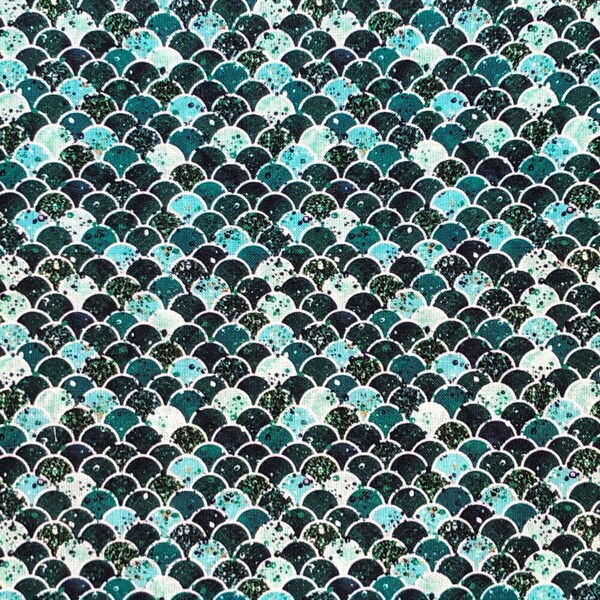 Mermaid Scales Cotton Fabric, Girls Fabric, 100% Cotton, Printed Cotton Fabric