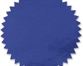 100pcs Mettallic Blue Foil Stickers Scallop Edge Certificate Seals Embosser Stamp Sealing Certificate Round Self-Adhesive Blank Foil Sticker