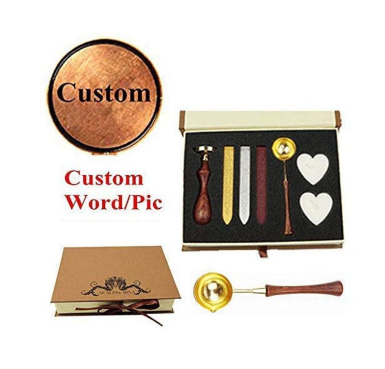 Custom Wax Seal Stamp Kit Spoon Wax Stick Candle Box Wedding Etsy