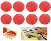 100pcs Red Foil Scallop Edge Certificate Seals Stickers Embosser Stamp Sealing Blank Certificate Round Self-Adhesive Metallic Stickers