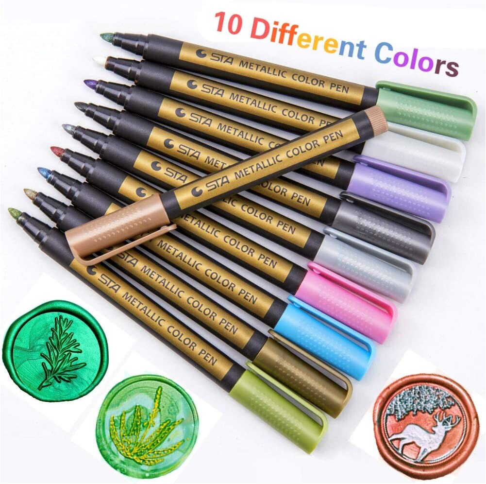 10 Colors Wax Seal Pen SetMetallic Marker Pens Wax Seal Pen Etsy