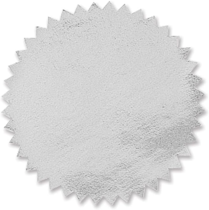 100pcs Mettallic Silver Foil Sticker Scallop Edge Certificate Seal 