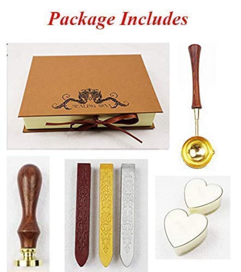 Custom Wax Seal Stamp Kit Spoon Wax Stick Candle Box Wedding Etsy UK