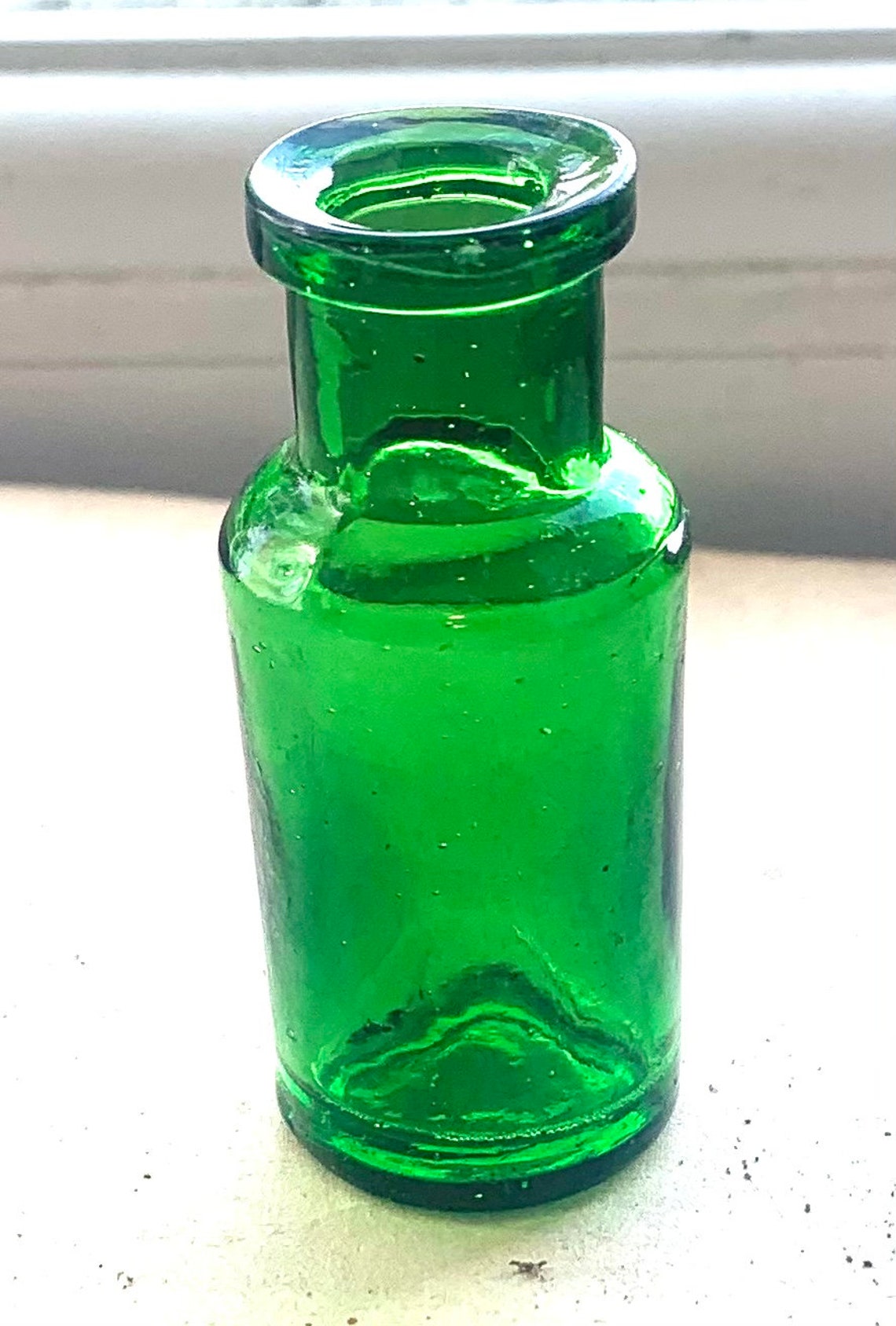 Green medicine bottle found mudlarking 1/2 oz Etsy
